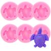 KuuGuu 6 PACK Sea Turtle Silicone Molds 3D Turtle Candy Fondant Mold Tortoise Chocolate Making Mould Cute Marine Animals Mold for Desserts DIY Baking Candy Cake Muffin Bread Decoration Tools Pink view 1