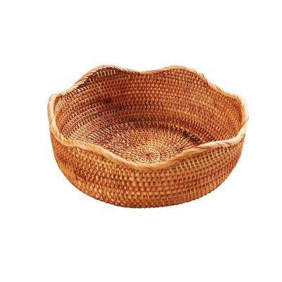 Egg Baskets, Handmade Multi-use Decorative Storage Weave Rattan Hamper For Flower Fruit Bread Picnic Basket Organizer (Color : B-237cm)