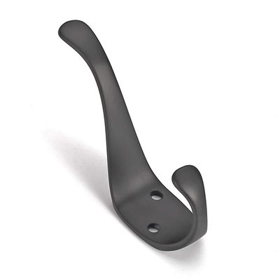 Ambipolar 10-Pack Elegant Coat Hooks Wall Mounted, Decorative Heavy Duty Double Matt Black Wall Hooks for Hanging, Coat Hooks, Purse Rack, Hat Hooks with Screws