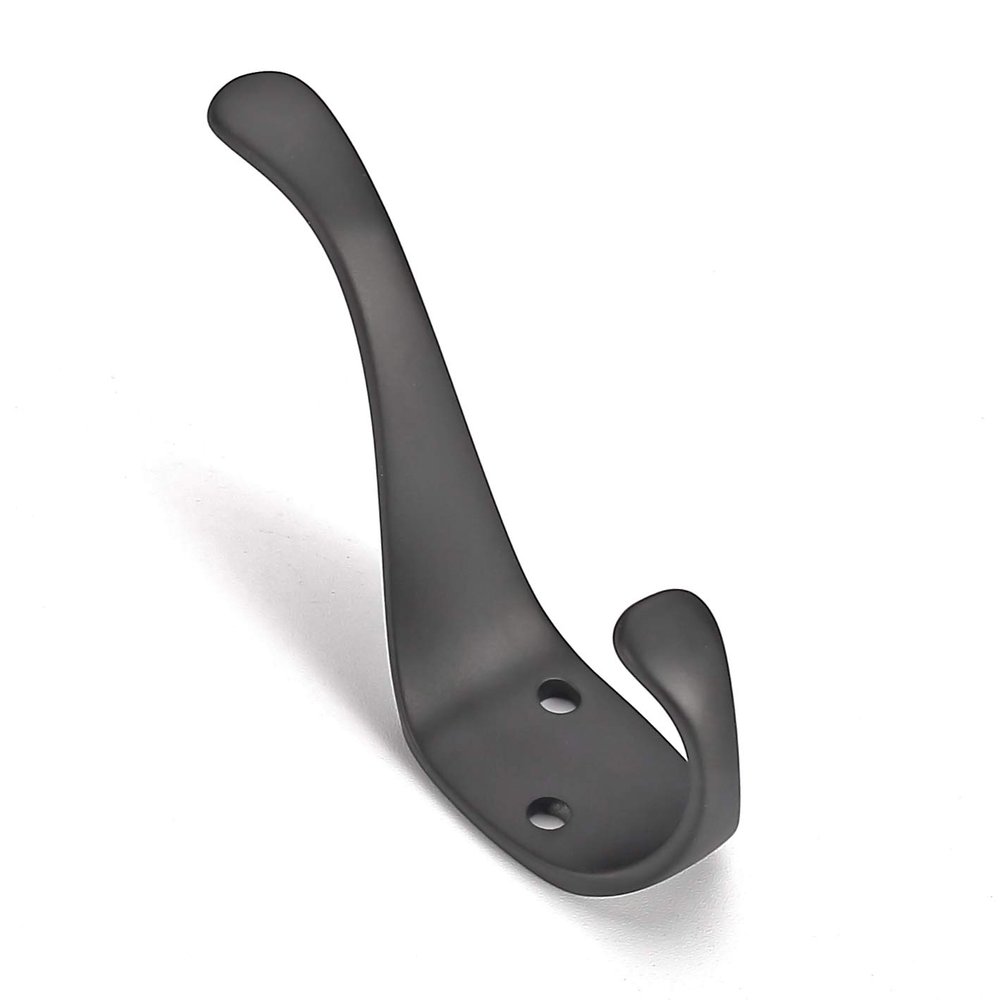 Ambipolar 10-Pack Elegant Coat Hooks Wall Mounted, Decorative Heavy Duty Double Matt Black Wall Hooks for Hanging, Coat Hooks, Purse Rack, Hat Hooks with Screws
