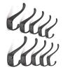 Ambipolar 10-Pack Elegant Coat Hooks Wall Mounted, Decorative Heavy Duty Double Matt Black Wall Hooks for Hanging, Coat Hooks, Purse Rack, Hat Hooks with Screws view 2