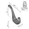 Ambipolar 10-Pack Elegant Coat Hooks Wall Mounted, Decorative Heavy Duty Double Matt Black Wall Hooks for Hanging, Coat Hooks, Purse Rack, Hat Hooks with Screws view 3