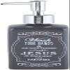 Autom Black Ceramic Wash Your Hands & Say Your Prayers Cause Jesus & Germs are Everywhere Reusable Liquid Hand Soap Dispenser, 7 1/4 Inch view 1