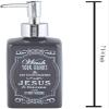 Autom Black Ceramic Wash Your Hands & Say Your Prayers Cause Jesus & Germs are Everywhere Reusable Liquid Hand Soap Dispenser, 7 1/4 Inch view 2