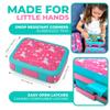 kinsho Unicorn Bento Lunch Box for Girls Toddlers, 5 Portion Control Sections, BPA Free Removable Plastic Tray, Pre-School Kid Toddler Girl Daycare Lunches, Snack Container Ages 3 to 7 Pink Unicorns view 3