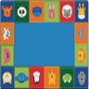 Carpets for Kids 2554 KIDSoft Baby Animals Border Nursery Kids Room Rug 6ft x 4ft Rectangle Multi Color view 1