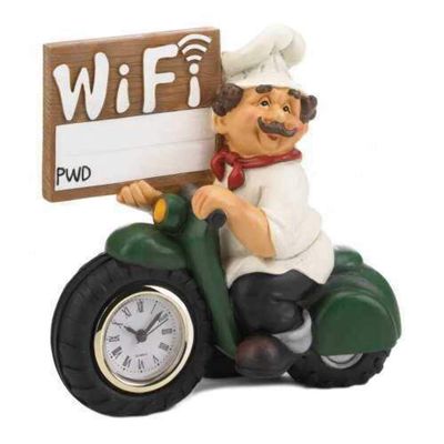 Accent Plus Modern Decorative Chef with WiFi Sign and Clock