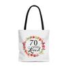 70th Birthday Gifts for Women - 70 Years Loved Tote Bag - Her 70 Year Old Present Best Unique for Wife, Mom, Mother in Law, Aunt, Nana, Grandma, Grandmother view 1