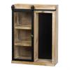 Accent Plus Rustic Open Wall Cabinet with Chalkboard Back and Glass Barn Door view 1