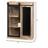 Accent Plus Rustic Open Wall Cabinet with Chalkboard Back and Glass Barn Door view 2