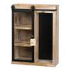 Accent Plus Rustic Open Wall Cabinet with Chalkboard Back and Glass Barn Door view 4