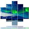 5 Pieces Canvas Wall Art, Modern Aurora Picture Home Decoration for Wall, Wall Painting with Wrapped Framed, Pictures for Living Room, Bathroom, Office, Bedroom view 1