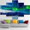 5 Pieces Canvas Wall Art, Modern Aurora Picture Home Decoration for Wall, Wall Painting with Wrapped Framed, Pictures for Living Room, Bathroom, Office, Bedroom view 2