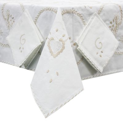 48" x 48" Inch Made in Portugal Hand-Embroidered Viana's Tablecloth