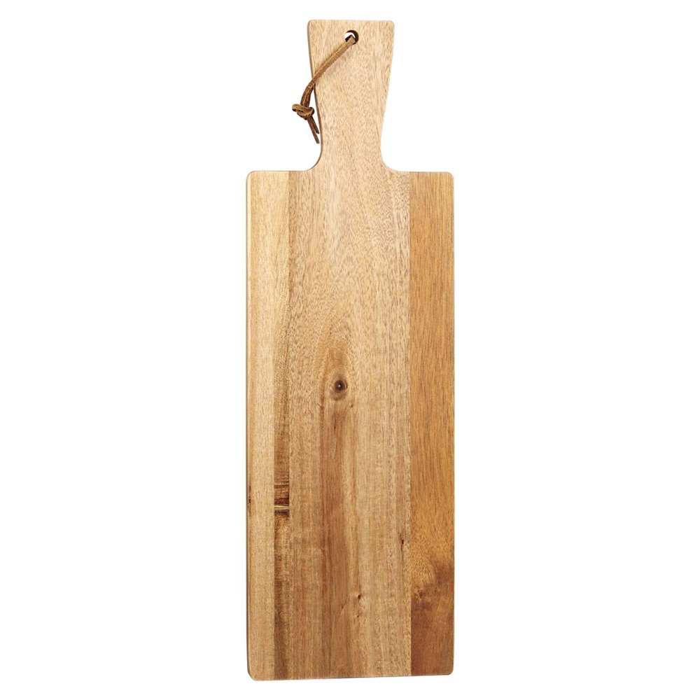 17.25" Acacia Wood Bread Board With Leather String