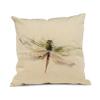 Abbott Collection 96-Pillow-DFLY Dragonfly Pillow-18, 18 inches Sq, Flax view 1