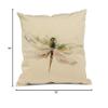 Abbott Collection 96-Pillow-DFLY Dragonfly Pillow-18, 18 inches Sq, Flax view 3