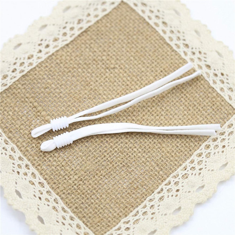 ZHONGJIUYUAN 200-PACK Elastic Bands Cords with Adjustable Buckle (White)