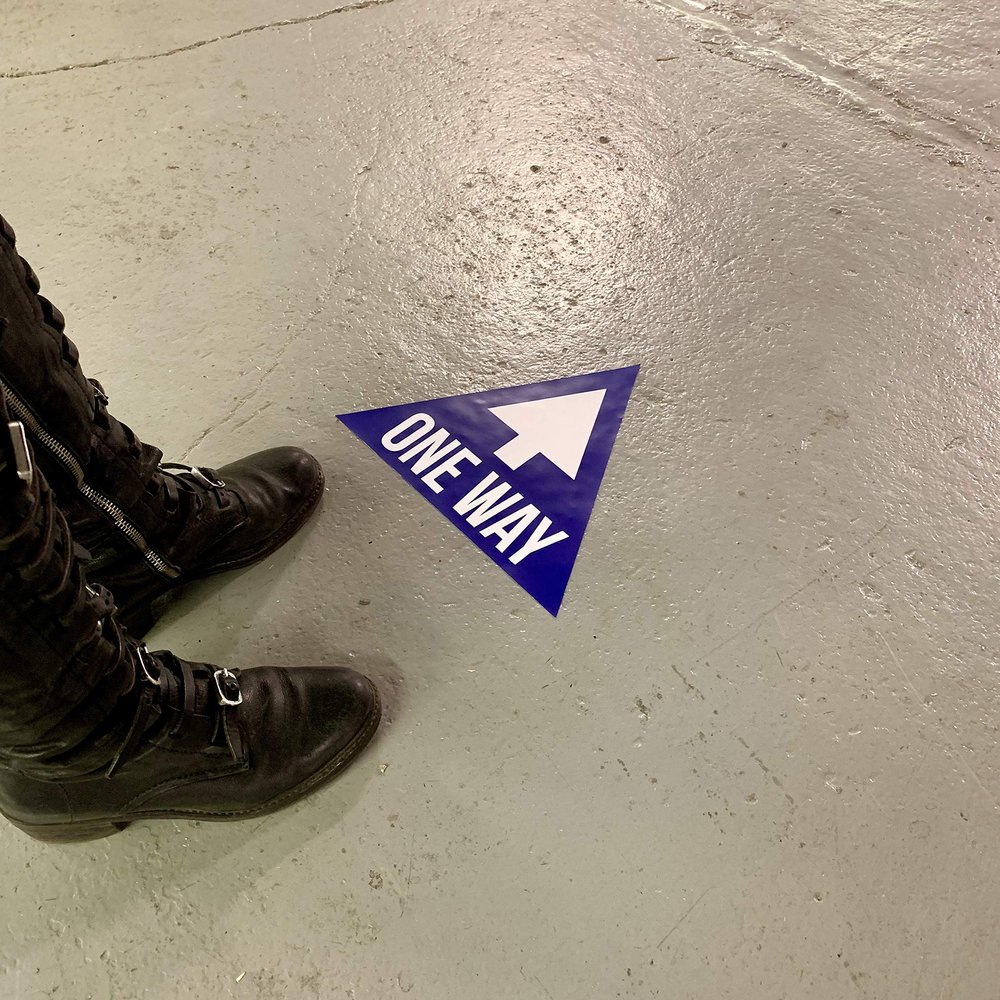 One Way Arrow Sign - One Way Floor Stickers - Traffic Flow Signs for Businesses and Schools - Removable Triangle Vinyl Decal (10 per pack)
