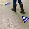 One Way Arrow Sign - One Way Floor Stickers - Traffic Flow Signs for Businesses and Schools - Removable Triangle Vinyl Decal (10 per pack) view 3