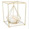 Boston International Iron & Glass Lantern/Candle Holder, 16-Inches, Square Pentagon Gold view 2