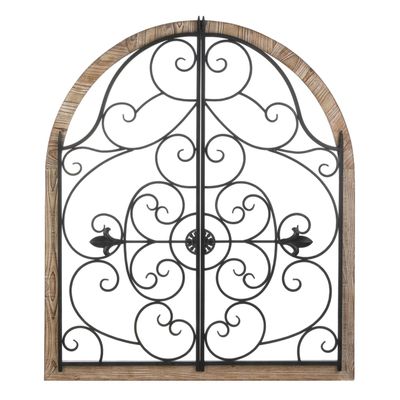 Arched Wood and Iron Wall Decor 30x1x35