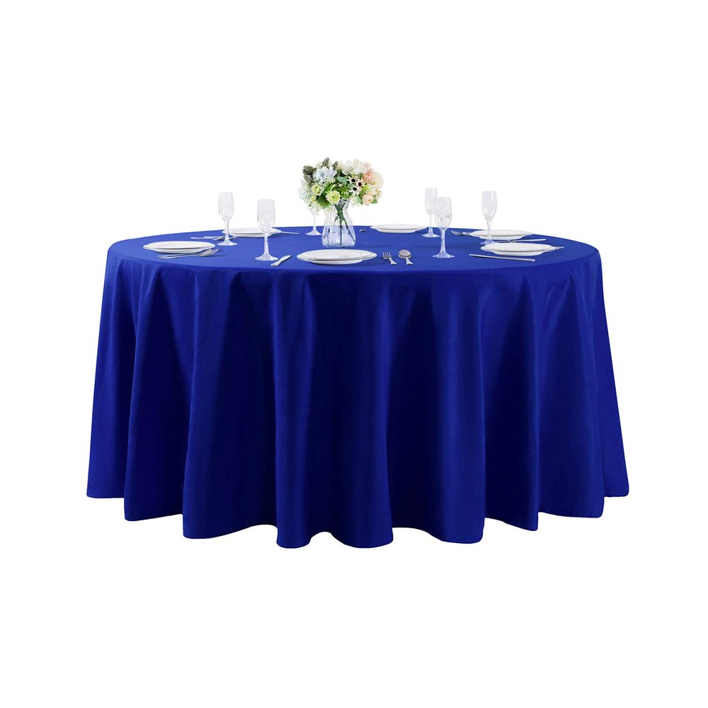120 inch Round Tablecloth Washable Polyester Table Cloth Decorative Table Cover for Wedding Party Dining Banquet120 inch,Royal Blue