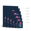 SmileArtDesign African American Pink Haired Pretty Mermaid, Jellyfish and Stars Canvas Print Blue Background Kid Room Nursery Dcor Wall Art Black Kid Baby Art Home Decor Ready to Hang - 36x24 view 4