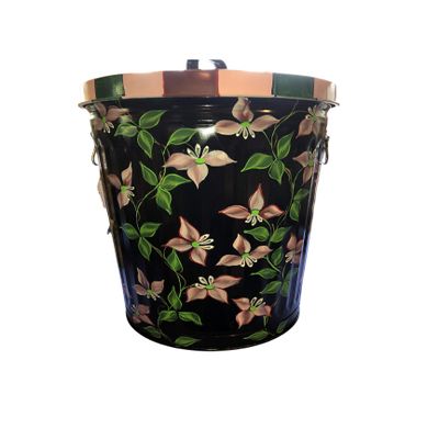 20 Gallon Hand Painted Galvanized Trash Can