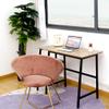Coral Flower Landisl Desk,Simple and Modern Design,with Two Open Shelves for Books, Office Supplies or Accessories Within Easy ReachLight Oak view 2