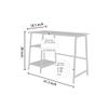 Coral Flower Landisl Desk,Simple and Modern Design,with Two Open Shelves for Books, Office Supplies or Accessories Within Easy ReachLight Oak view 3