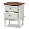 Baxton Studio Darlene White and Cherry Brown Finished Wood 2-Drawer End Table view 4