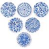 AD Set of 6 Coasters for Drinks Absorbing Round Ceramic Stone Coaster with Cork Base,Tabletop Protection Mat for Mugs and Cups,Office,Kitchen (Indigo Blue) view 1