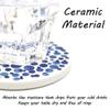AD Set of 6 Coasters for Drinks Absorbing Round Ceramic Stone Coaster with Cork Base,Tabletop Protection Mat for Mugs and Cups,Office,Kitchen (Indigo Blue) view 4