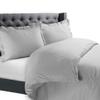 Cotton Duvet Cover King Size - 800 Thread Count 3 Piece Bedding Set, Smooth Sateen Weave, Silver Grey 100% Comforter Cover and Two Pillow Shams, with Button Closure and Corner Ties view 1