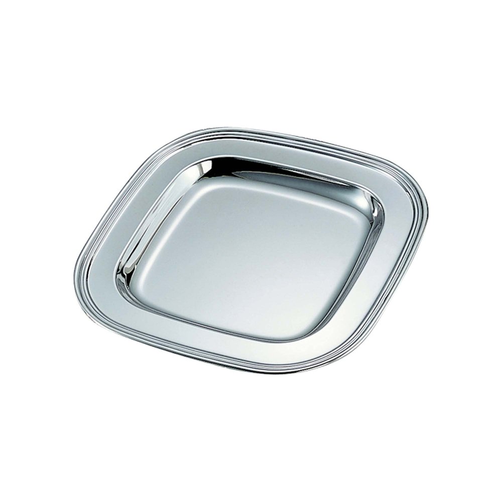9.5" Silver Square Reflective Serving Tray
