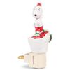 Roman 6.25 Inch Tall Snoopy Snowboard Night Light with Holly Plug-in view 2