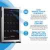 NewAir 33 Bottle Wine Fridge, Freestanding or Built-In Refrigerator, Stainless Steel Cooler, UV Protected Glass Door with Recessed Handle, Digital Thermostat view 4