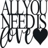 Badger Steel USA - All You Need is Love - Metal Wall Art - 20" X 16" - Black view 4