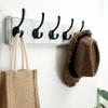 SKOLOO Rustic Wall Mounted Coat Rack, 16 inches Hole to Hole, Case of 2, Pine Solid Wood Coat Hook Hanger - 5 Hooks for Hanging Clothes Robes Towels Coats view 3