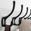SKOLOO Rustic Wall Mounted Coat Rack, 16 inches Hole to Hole, Case of 2, Pine Solid Wood Coat Hook Hanger - 5 Hooks for Hanging Clothes Robes Towels Coats view 4