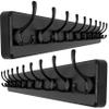 SKOLOO Rustic Wall Mounted Coat Rack, Case of 2, Pine Solid Wood Coat Hook Hanger - 10 Hooks for Hanging Clothes Robes Towels Coats view 1