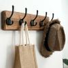 SKOLOO Rustic Wall Mounted Coat Rack, Case of 2, Pine Solid Wood Coat Hook Hanger - 5 Hooks for Hanging Clothes Robes Towels Coats view 3