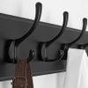 SKOLOO Large Black Wall Mounted Coat Rack - 38.6'' Long Coat Rack for Wall, Pine Solid Wood Coat Hook Hanger - 10 Hooks for Hanging Clothes Backpack Coats view 4