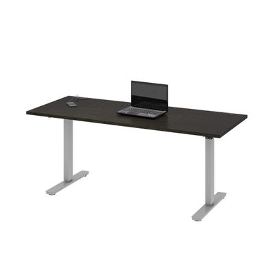 Bestar Upstand Standing Desk, Ergonomic Electric Table for Home Office, 72W x 30D, Deep Grey