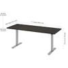 Bestar Upstand Standing Desk, Ergonomic Electric Table for Home Office, 72W x 30D, Deep Grey view 3