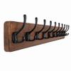 SKOLOO Farmhouse Style Wall Mounted Coat Rack, 38.6'' Pine Solid Wood Coat Hook Hanger - 10 Hooks for Hanging Clothes Robes Towels Coats view 1