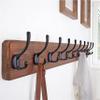 SKOLOO Farmhouse Style Wall Mounted Coat Rack, 38.6'' Pine Solid Wood Coat Hook Hanger - 10 Hooks for Hanging Clothes Robes Towels Coats view 3