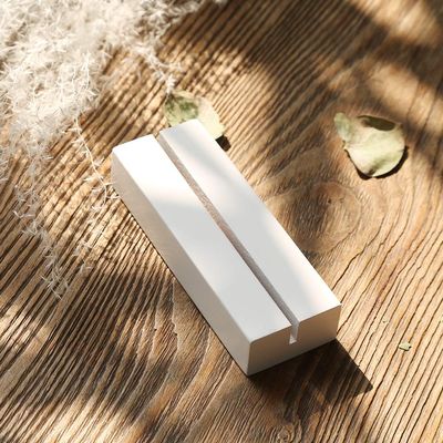 UNIQOOO 5 Pack 4" White Wood Stands for Wedding Acrylic Sign, Wood Table Number Holders for 1/8 Thick Acrylic Sheets | Wedding Display Stand, Card Holder for Bar Menu, Retail Sign, Party, Event