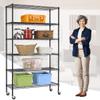 6 Tier Garage Shelving Heavy Duty 2100LBS Wire Metal Storage Shelves w/Height Adjustable Storage Rack & Casters, NSF Certified Shelving Unit 82"x48"x18", Black view 1